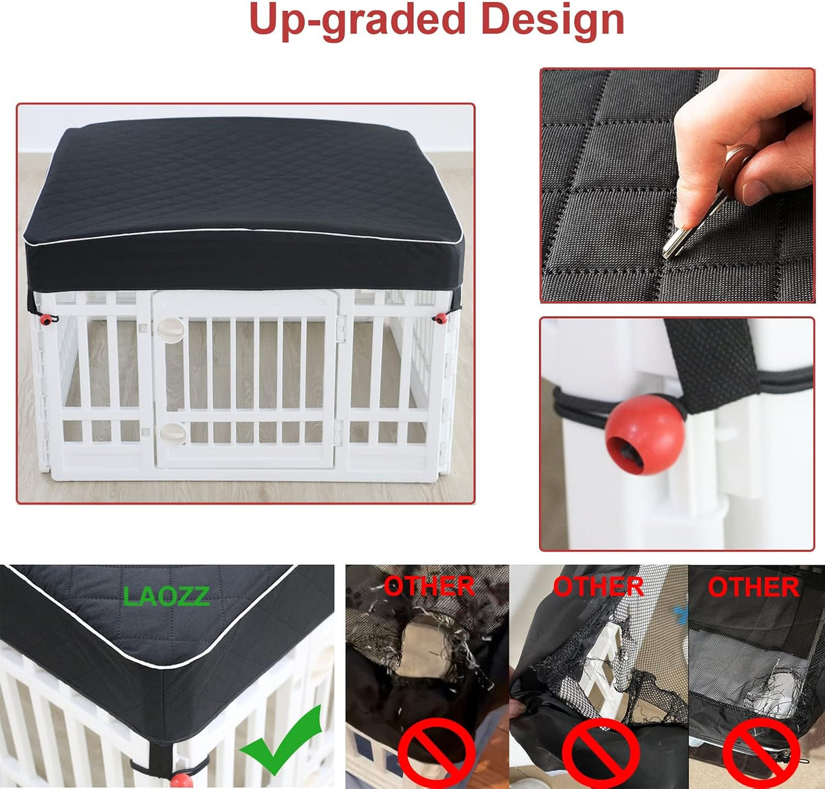 Dog Pen Cover Dog Playpen Cover for Pets,Provide Shade and Security for Indoor Outdoor Dog Pen,Pet Playpen Cover Fits 35
