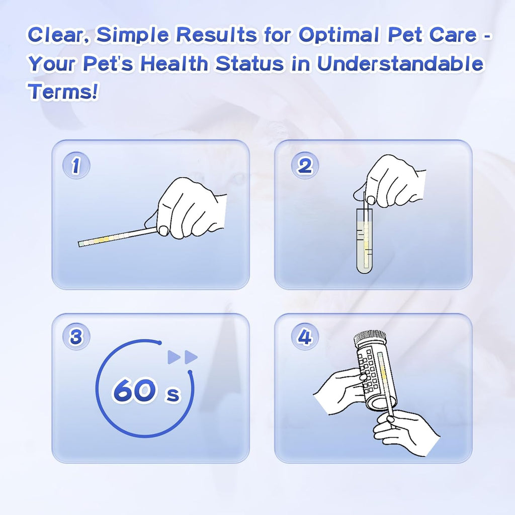 10 Parameter Urinalysis Test Strips for Dog, Pet UTI Test Strips 100ct, Diabetes, Blood, Ketone, UTI, Glucose, Nitrite, 