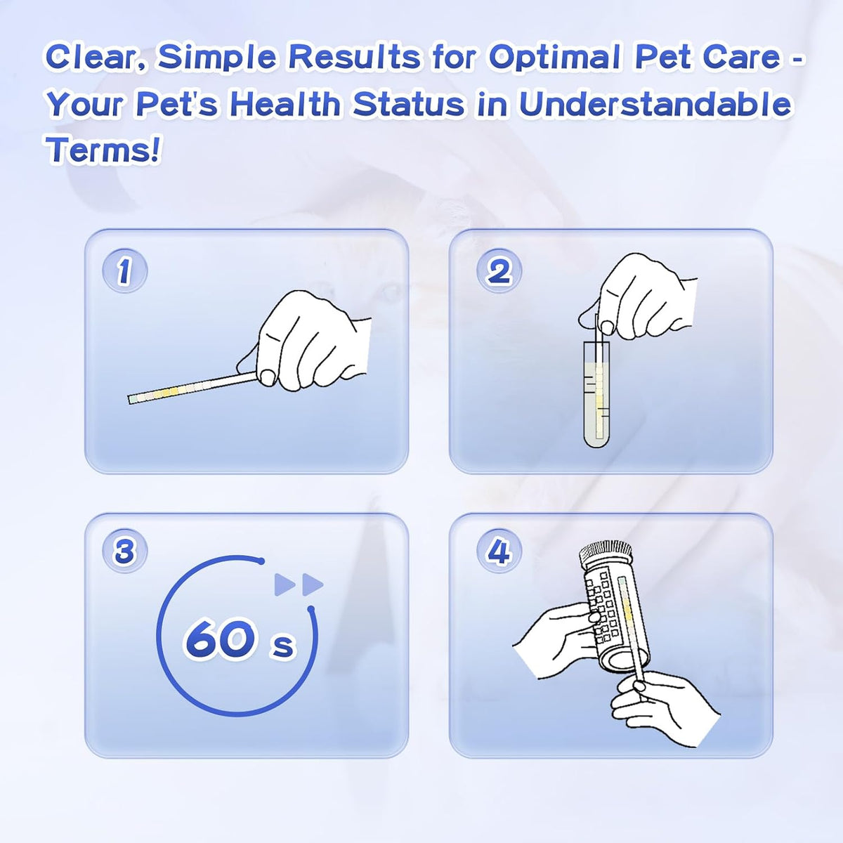 10 Parameter Urinalysis Test Strips for Dog, Pet UTI Test Strips 100ct, Diabetes, Blood, Ketone, UTI, Glucose, Nitrite, 