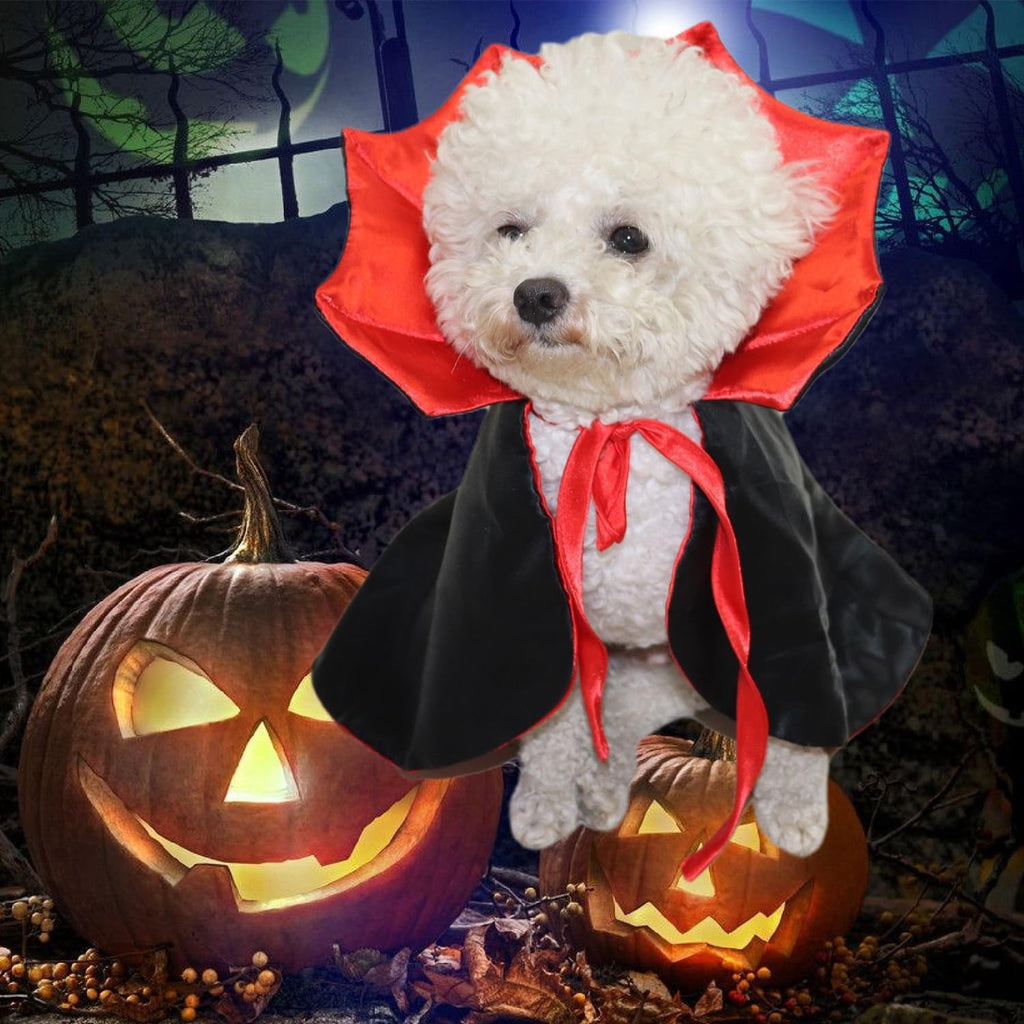 Pet Halloween Vampire Baron Cloak, Festival Cosplay Robe, Pet Halloween Costume Clothes Suit for Medium and Large Cats a