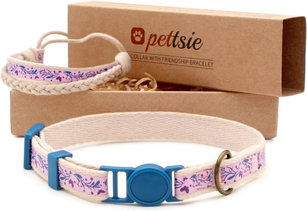 Breakaway Cat Collar & Matching Friendship Bracelet, Green
