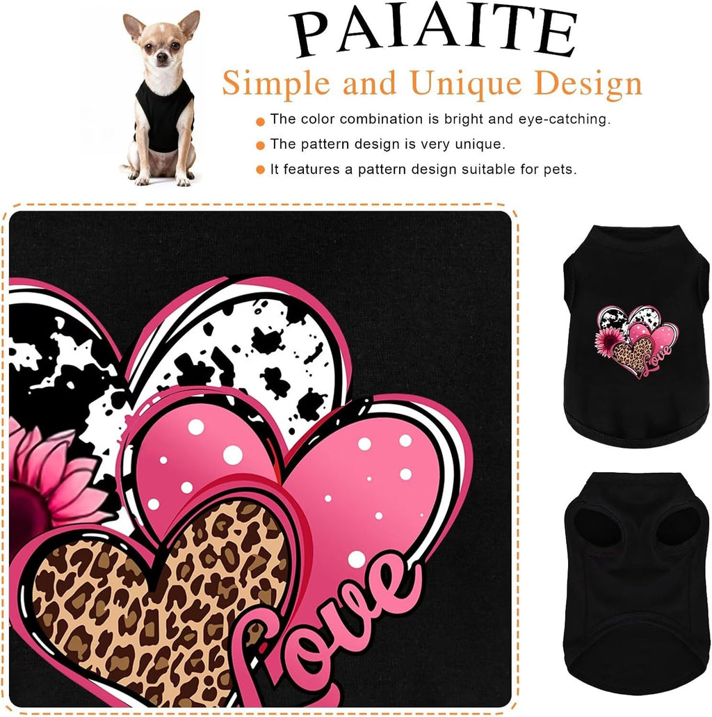 Discover Cozy Cotton Canine Wear: Soft, Lightweight, and Breathable Dog Shirt Vest with Eye-Catching Graphics (Hearts an