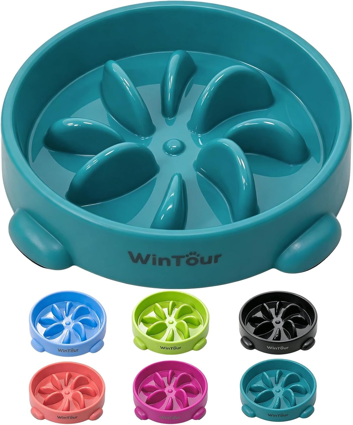 WinTour 2 Pack Slow Feeder Dog Bowls, BPA Free, Medium & Small Dog Bowls