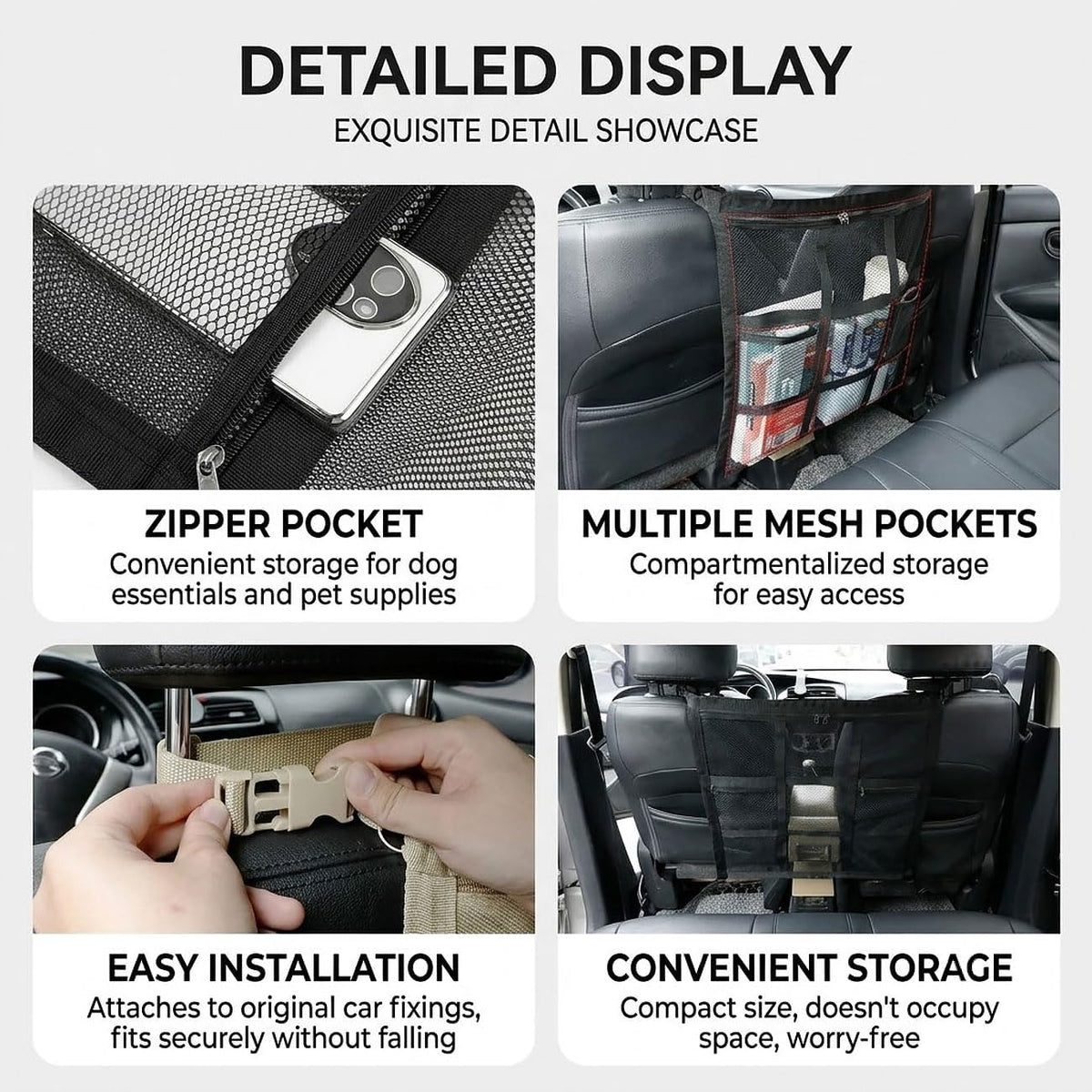 Dog Barrier for Ford F150 SuperCrew Cab 2015-2024 Pet Travel Net