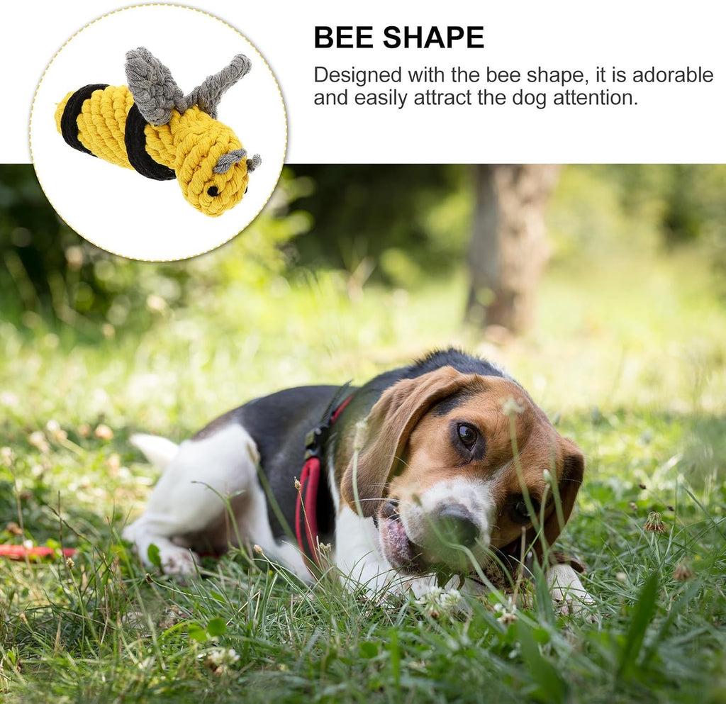 Bee Cotton Rope Dog Chew for Indoor Play and Training at Home