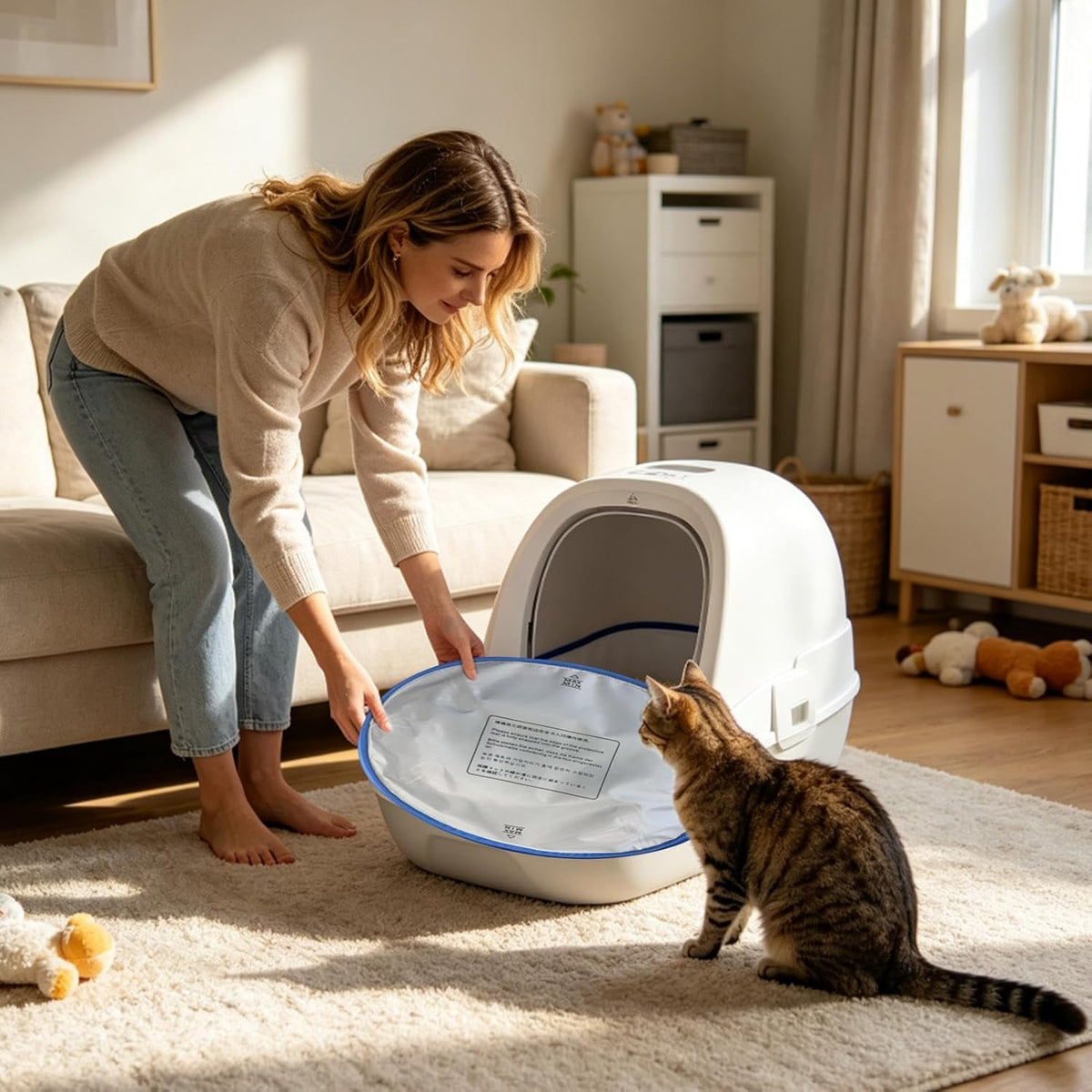 Litter Box Liner 33x40cm Waterproof Replacement Mat For Self Cleaning Pivot