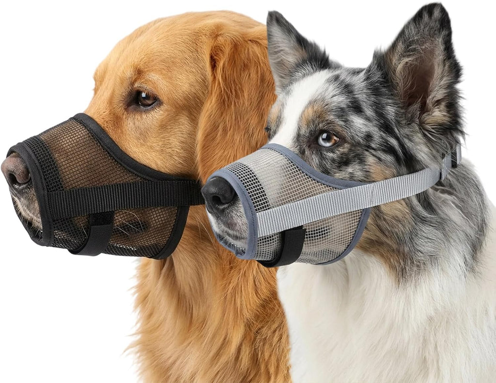 2PCS Adjustable Dog Muzzle Breathable Mesh Anti Bite, Comfortable Anti-Bite Dog Muzzle Designed for Safe Walking, Comfor