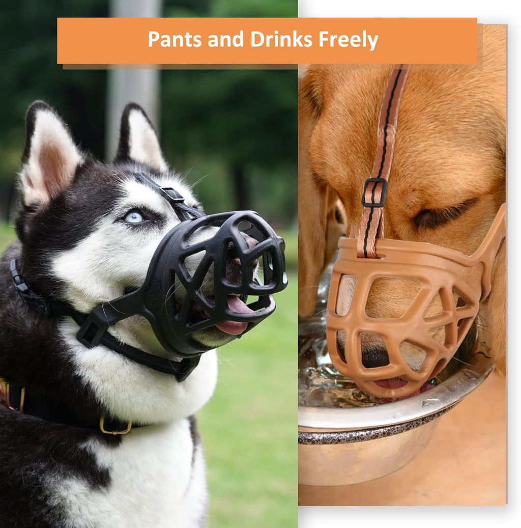 Dog Muzzle, Humane Basket Muzzle for Large Dogs Biting, Scavenging