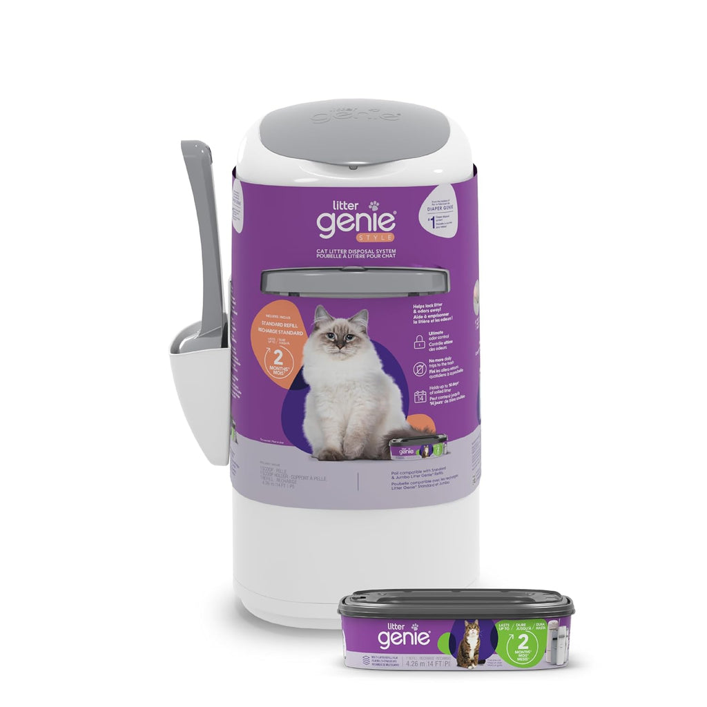 Litter Genie Style Cat Litter Disposal Pail with 14 ft Standard Refill