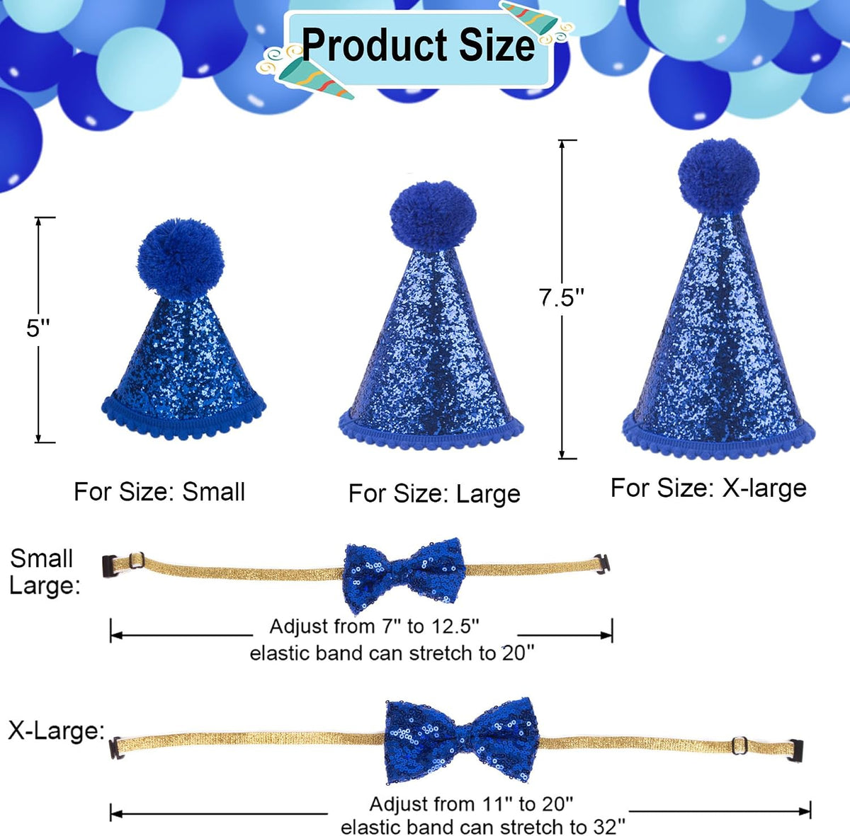 Dog Birthday Hat Bandana Set, Blue Plaid Boy Dog Bandana, X-Large