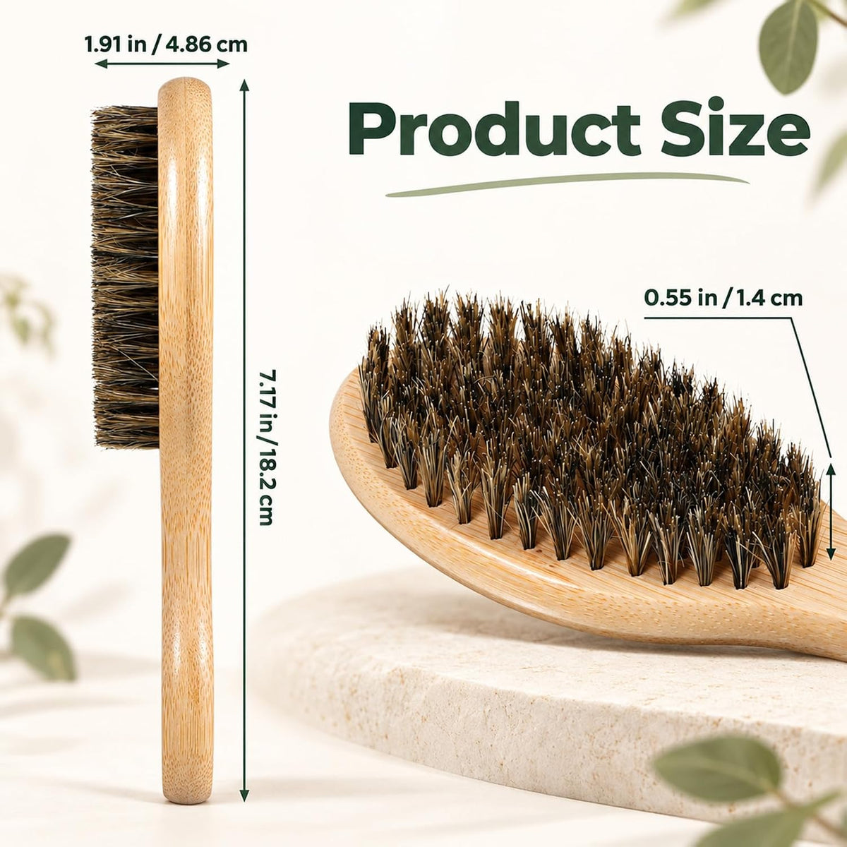 Boar Bristle Cat Brush, Soft Cat Brush for Indoor Cats Gentle Kitten