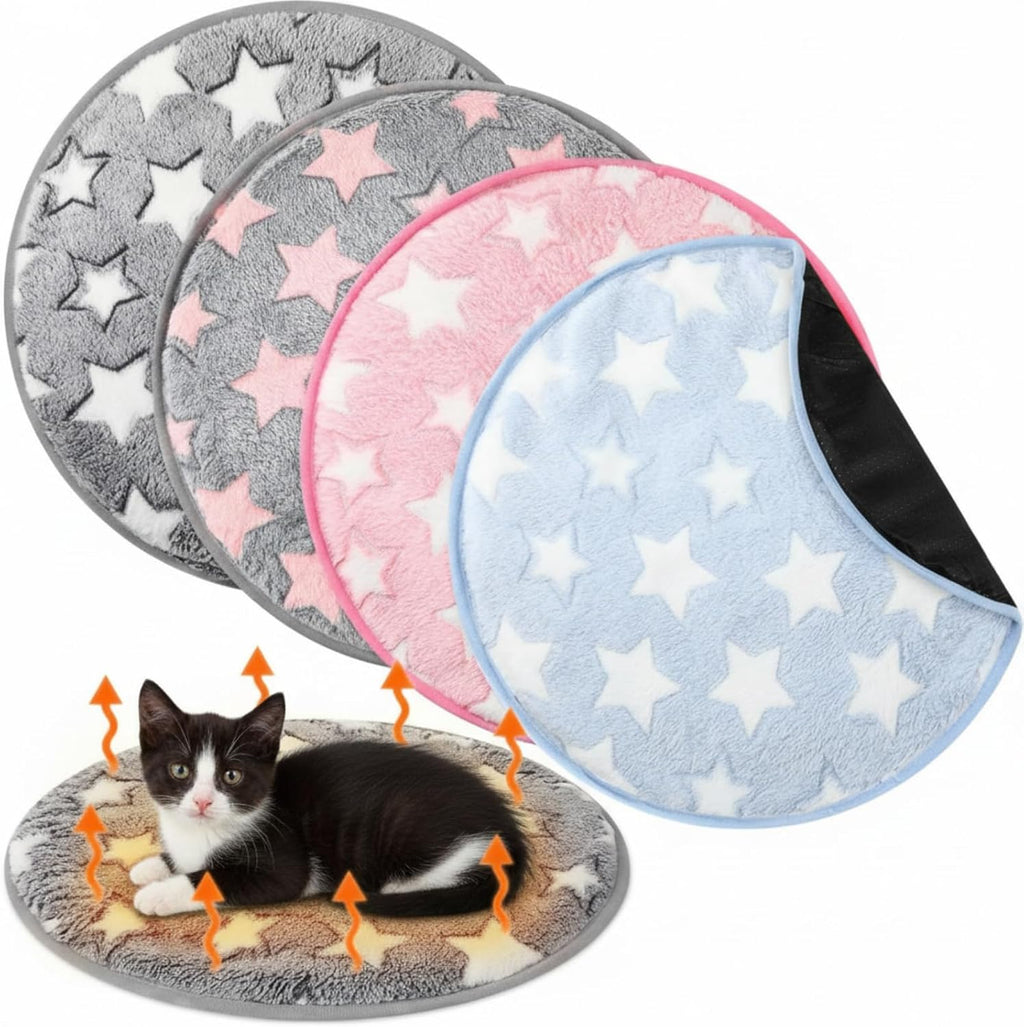 4Pack Self Heating Cat Pad Self Warming Dog Mat, Plaid, 16 x 20 Inches