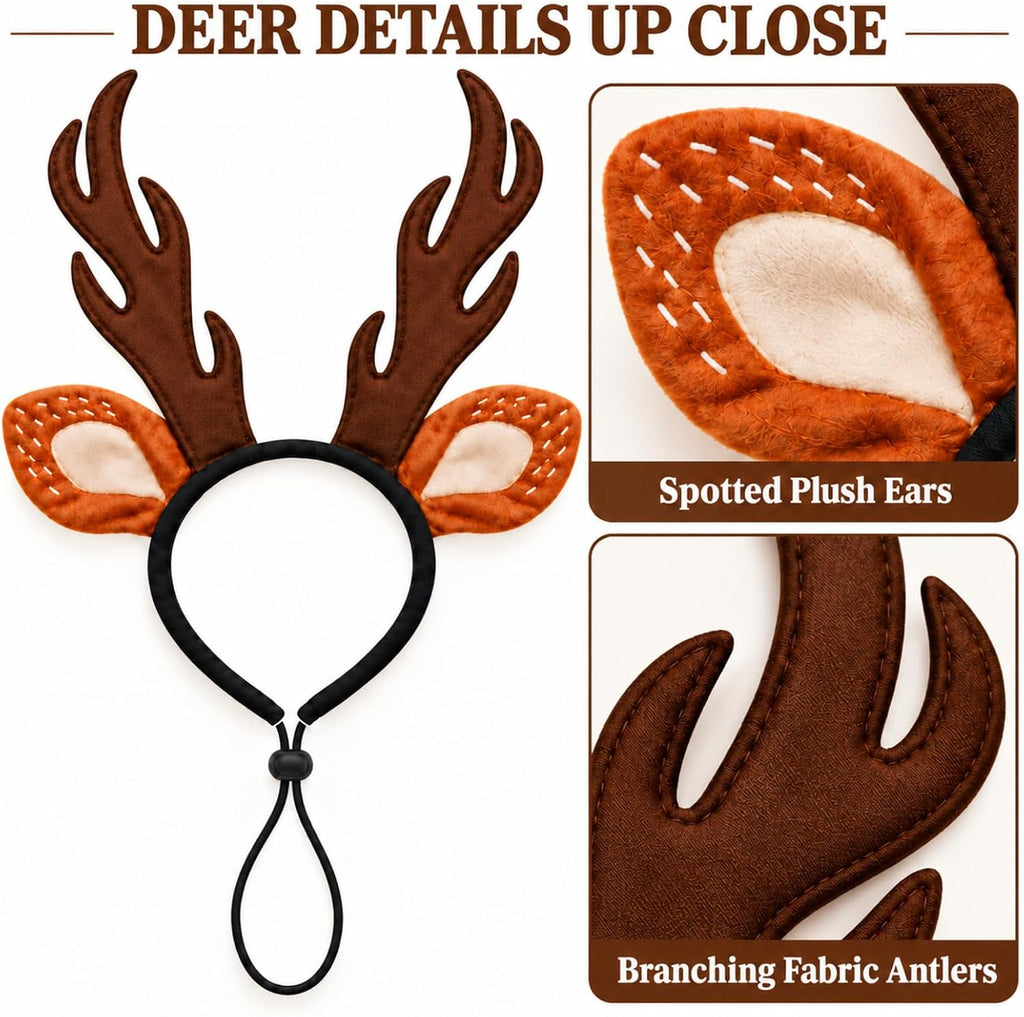 Dog Reindeer Antlers Deer Ear Headband Pet Halloween Christmas Costume