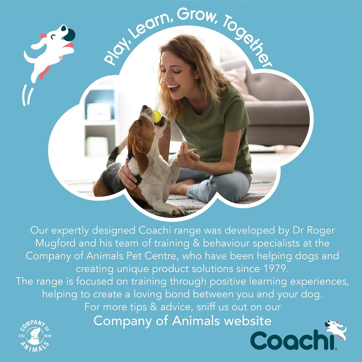 Company of Animals Coachi Whizzclick | Navy/Light Blue Button