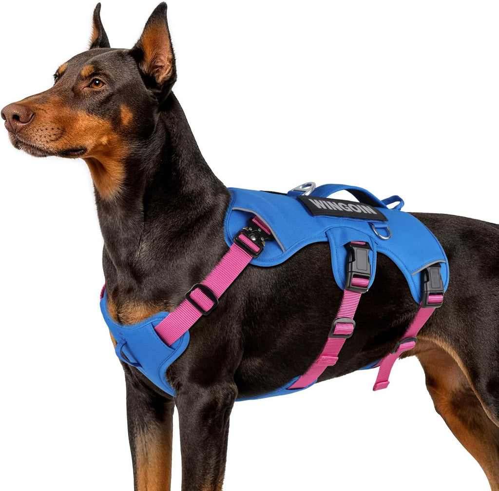 Escape Proof Dog Harness,No Pull for Large Dogs with Handle,Green,L