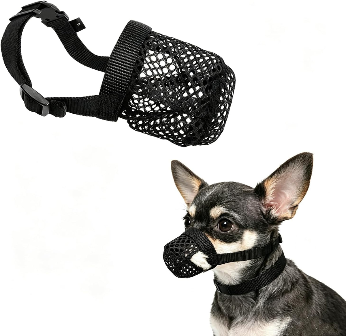 Mesh Dog Muzzle for Small Dogs, Nylon Soft Dog Mouth Cover