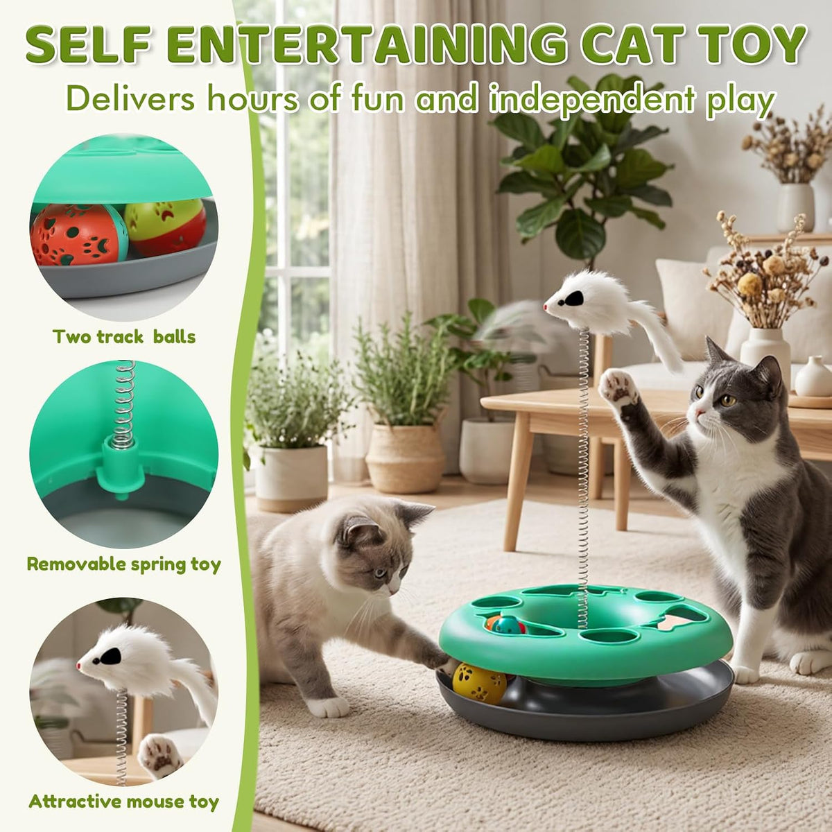 Cat Tunnels for Indoor Cats, 6-in-1 Interactive Cat Tunnel Toys for Kitten