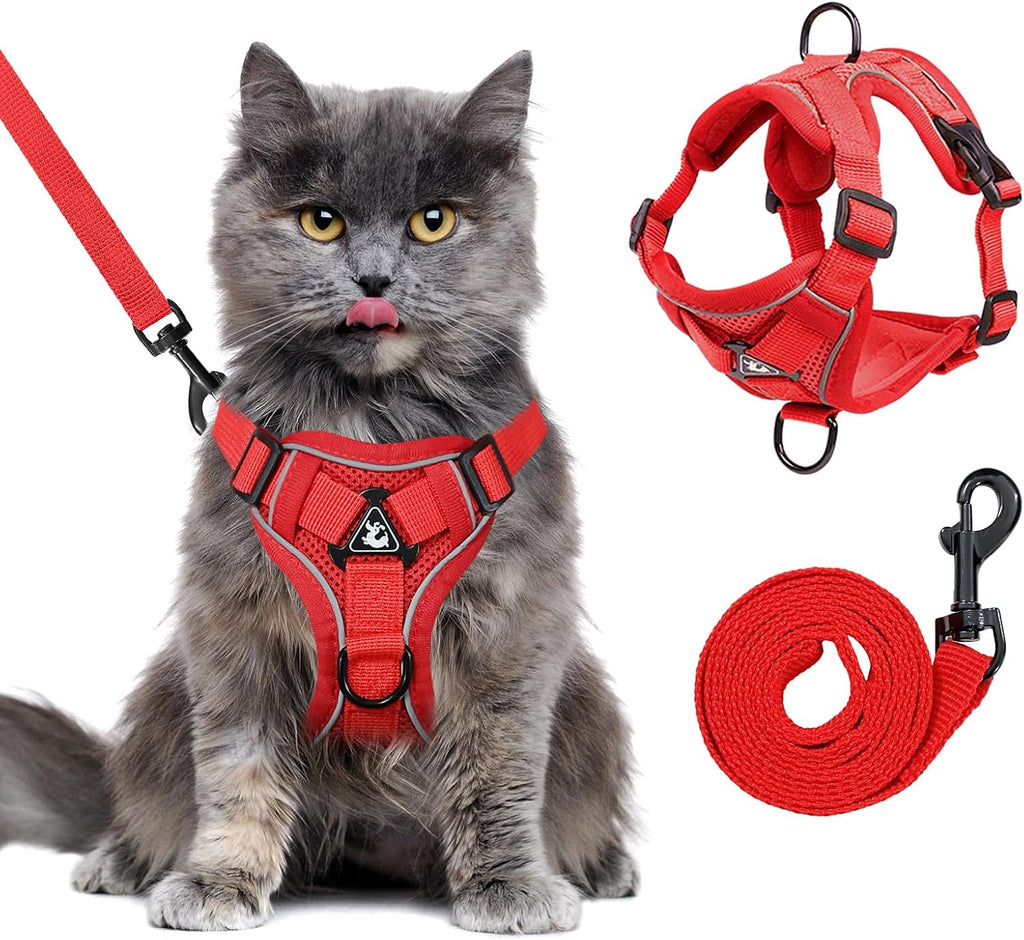 XL Cat Harness Escape Proof for Heavy Cats Adjustable for Extra Large Cats