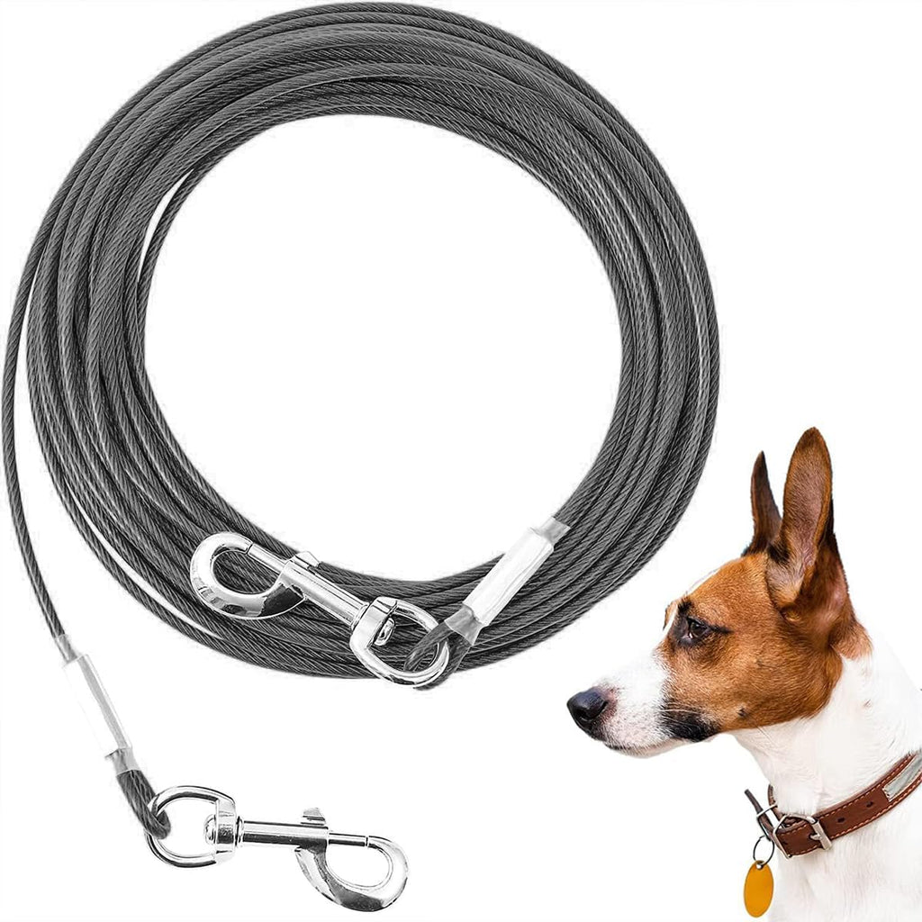 10/15/20/25FT Dog Tie Out Cable, Heavy Duty Dog Runner for Small to Large Dogs Up to 125 lbs, Durable Outdoor Dogs Tethe