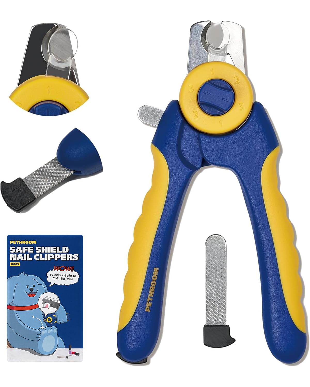 PETHROOM Professional Dog Nail Clipper with Safety Guard, Avoid Overcutting