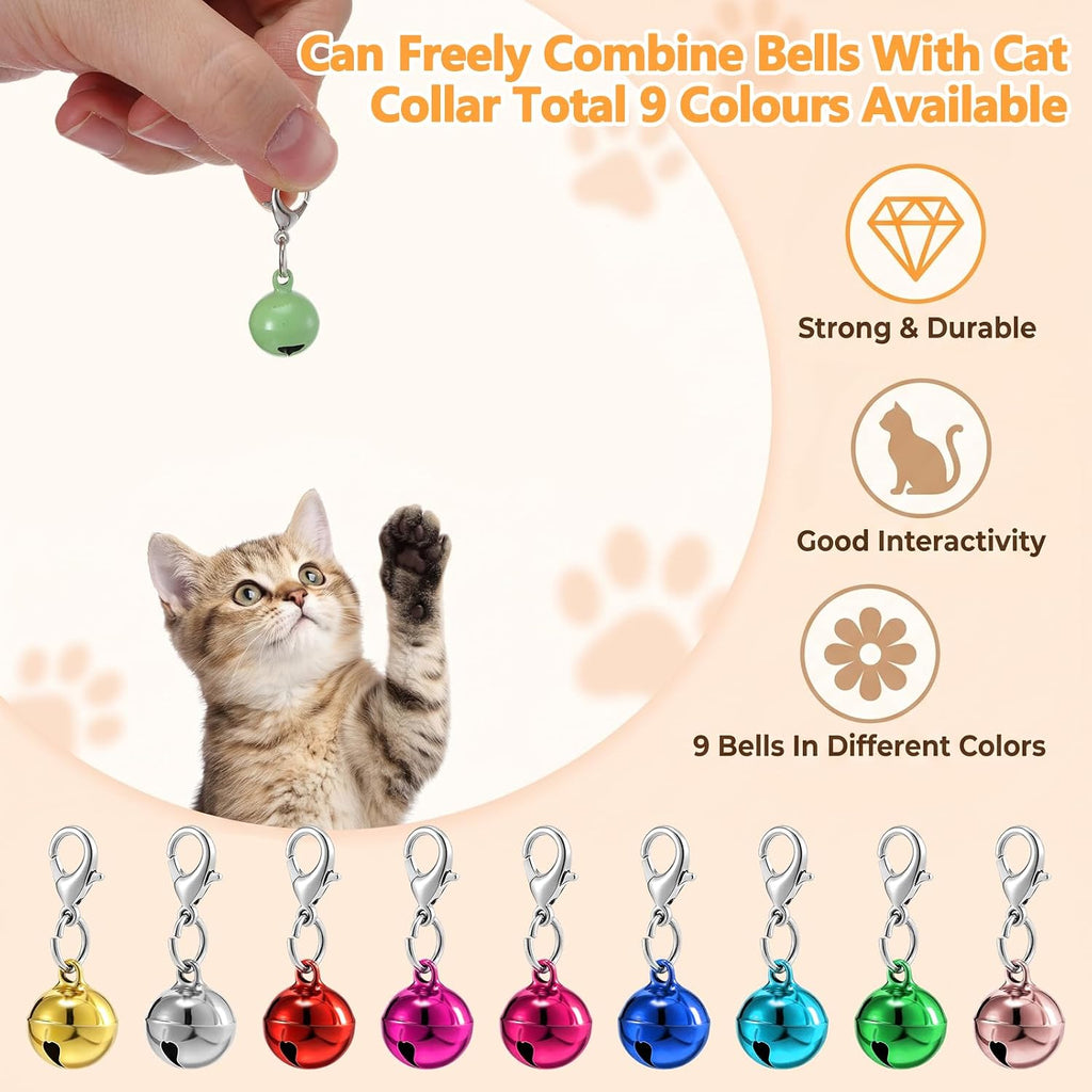 28 Pcs Pet Bells for Dog Cat, Colourful Pet Small Bells with Clasps