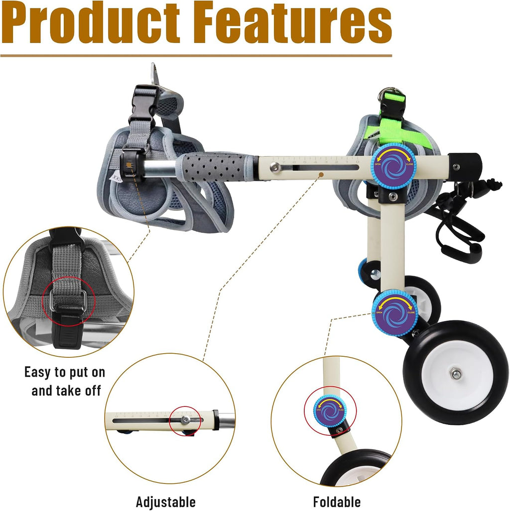 Dog Wheelchair for Back Legs, Adjustable Mobility Cart for Dog