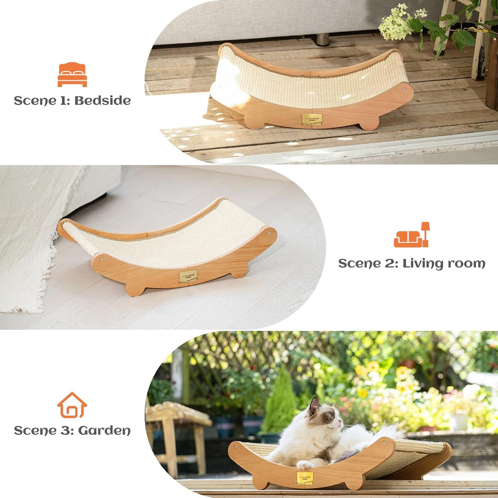 Sisal Cat Scratcher Bed for Indoor Cats Hammock for Scratching Pad Cat Chair Natural Sisal Scratch Post for Large Cats S