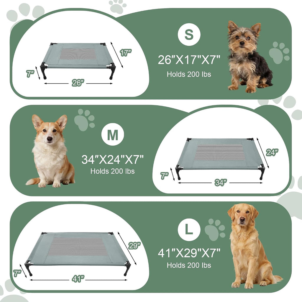 Maerd Elevated Dog Bed,34"L x 24"W x 7"H Raised Cooling Cot for Medium Dogs
