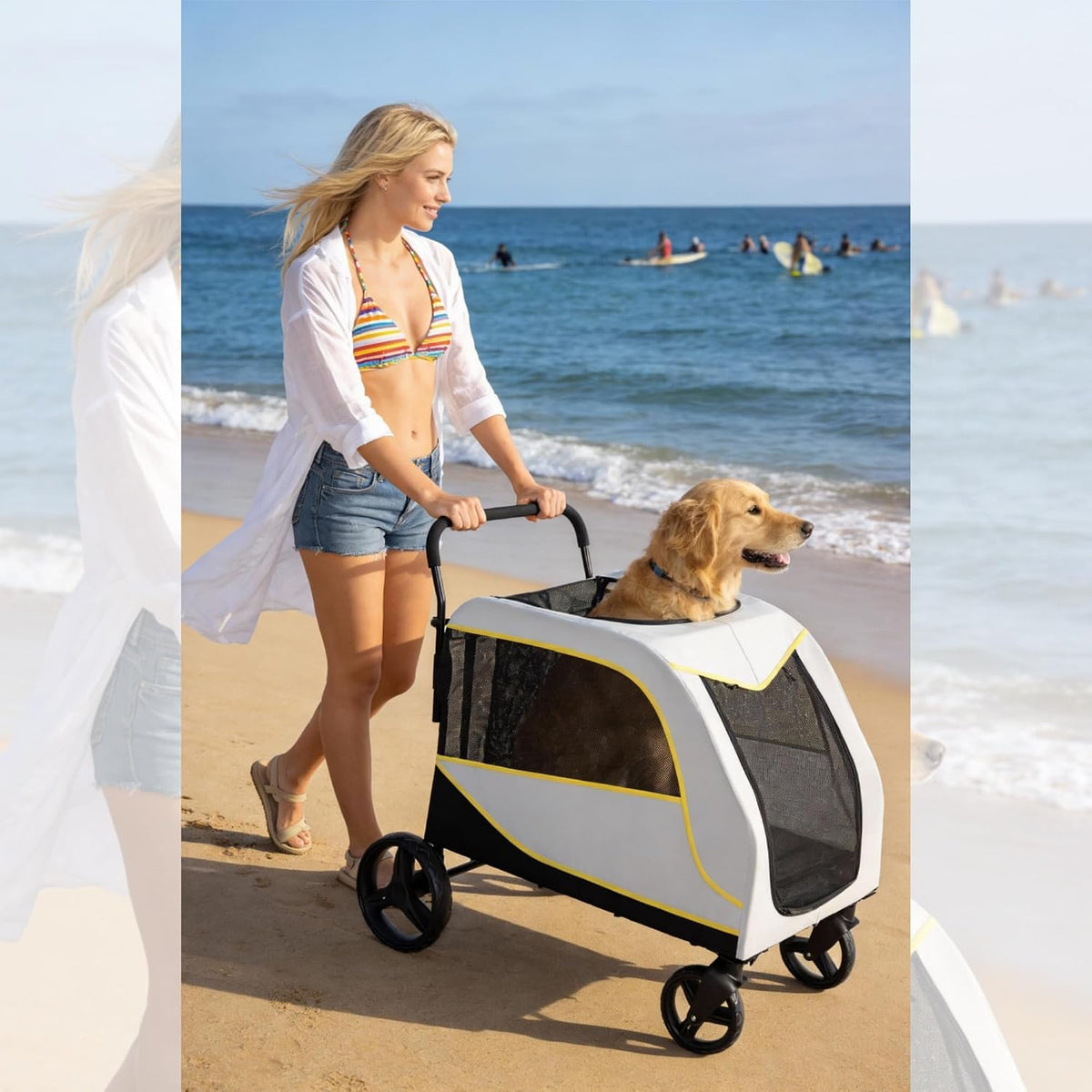 Heavy-Duty All-Terrain Dog Stroller for Large & Senior Dogs