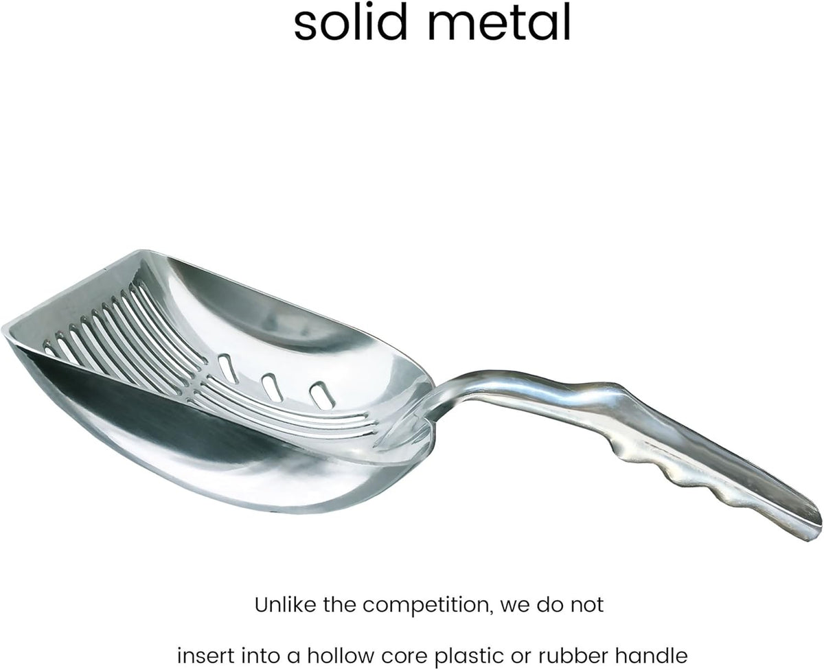 DuraScoop® Premium Multicat Cat Litter Scoop | Solid Metal | Litter Box Tray Pan Sifter