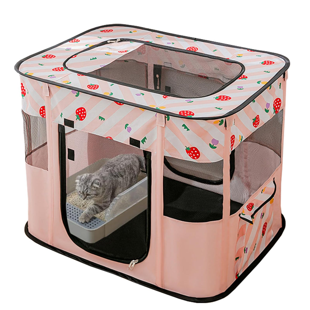XRG Foldable Pet Cat Playpen,Indoor Cat cage Crates S(27.6"x21.7"x17.7")