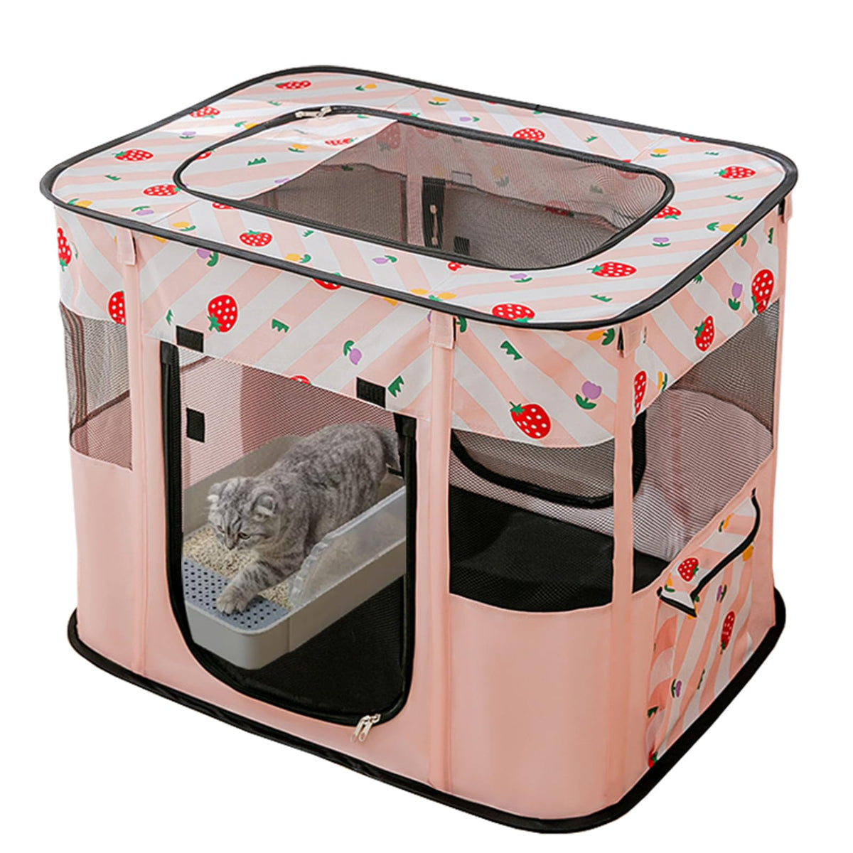 XRG Foldable Pet Cat Playpen,Indoor Cat cage Crates S(27.6"x21.7"x17.7")