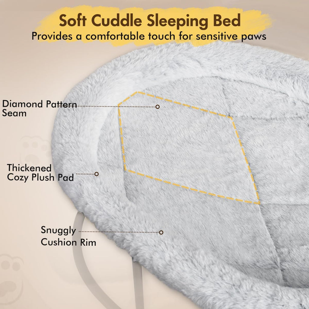Elevated Cat Hammock, Fluffy Cuddle Cat Bed for Multiple Cats