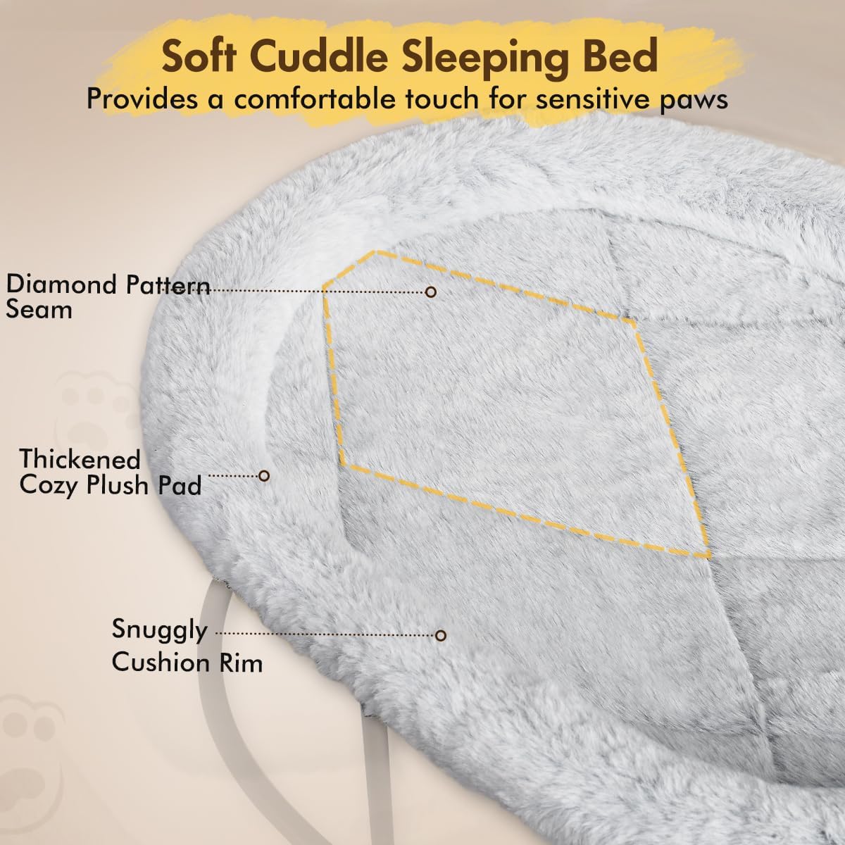 Elevated Cat Hammock, Fluffy Cuddle Cat Bed for Multiple Cats