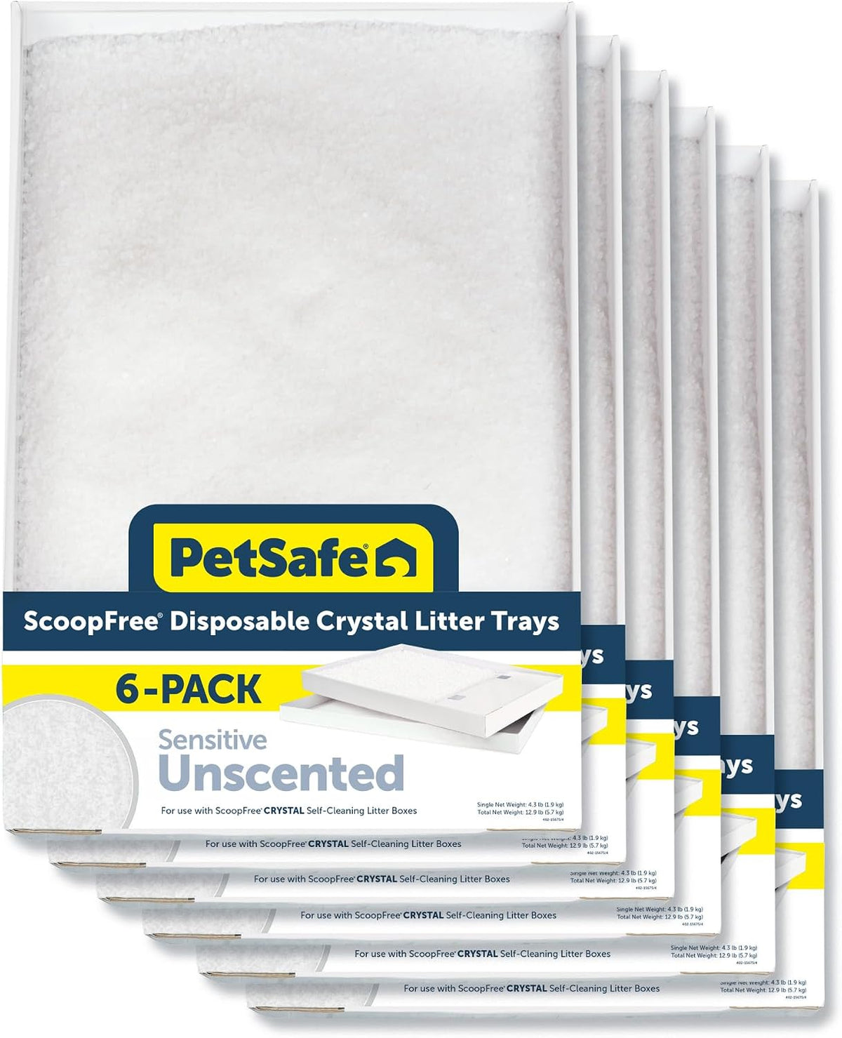 PetSafe ScoopFree Disposable Crystal Cat Litter Tray, Fresh Scent, 6-Pack