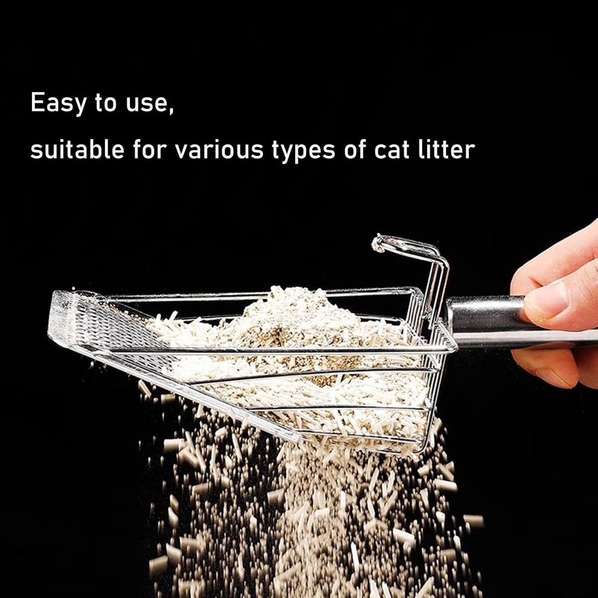 Cat Litter Scoop,Metal Scooper,Kitten Poop Sifting,Heavy Duty Speed Sifter