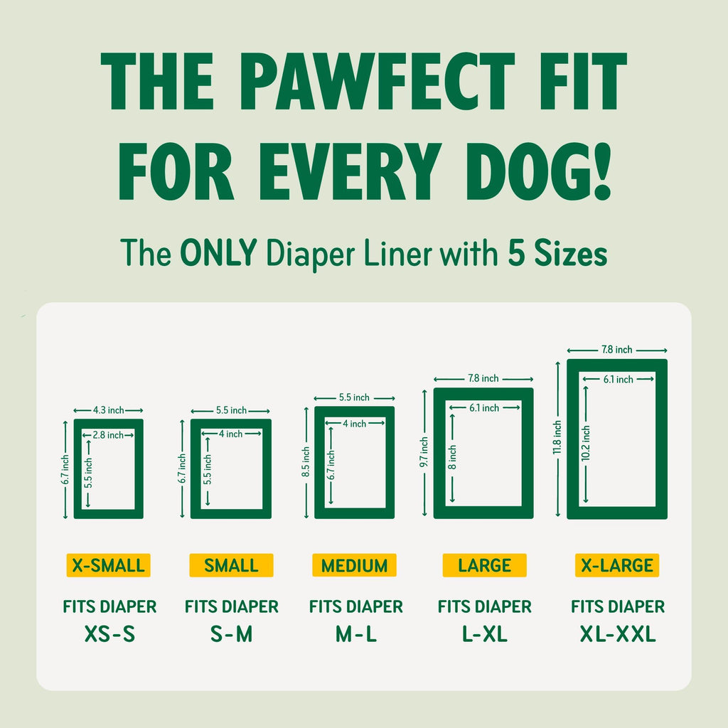 PAWPANG Dog Diaper Liners, Booster Pads for Male & Female Dogs, 100ct, S
