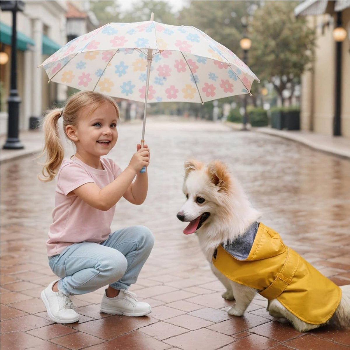 Dog Raincoat Small Dog Rain Jacket Waterproof Pet Rain Suit Double-Layered Poncho for Puppy Small Dogs Hooded Warm Linin