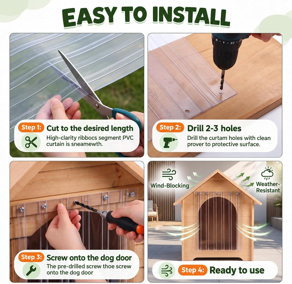 11.8 Inch x 9.84 ft Dog Door Replacement Flaps