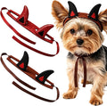 2 Pcs Halloween Devil Horns Headband for Dogs Cats Pet Hair Accessories