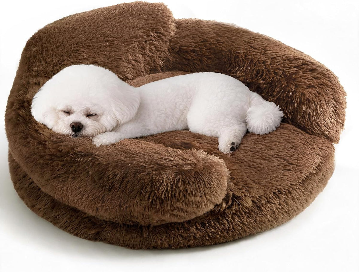 EHEYCIGA 23" Calming Donut Dog Bed for Small Dog & Cat Washable Pet Couch