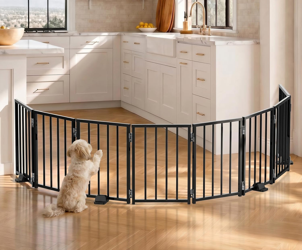 BFNN Small Dog Gate Indoor, Up to 48" W Freestanding Pet/Puppy Fence