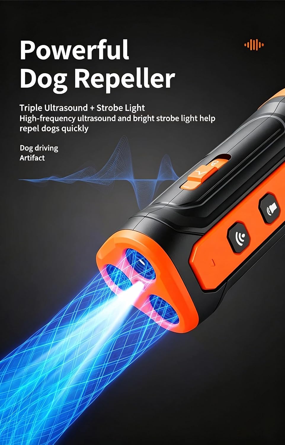 Anti-Bark Dog Training Device, Rechargeable Dog Deterrent with LED Flashlight & Audible Alarm Beep