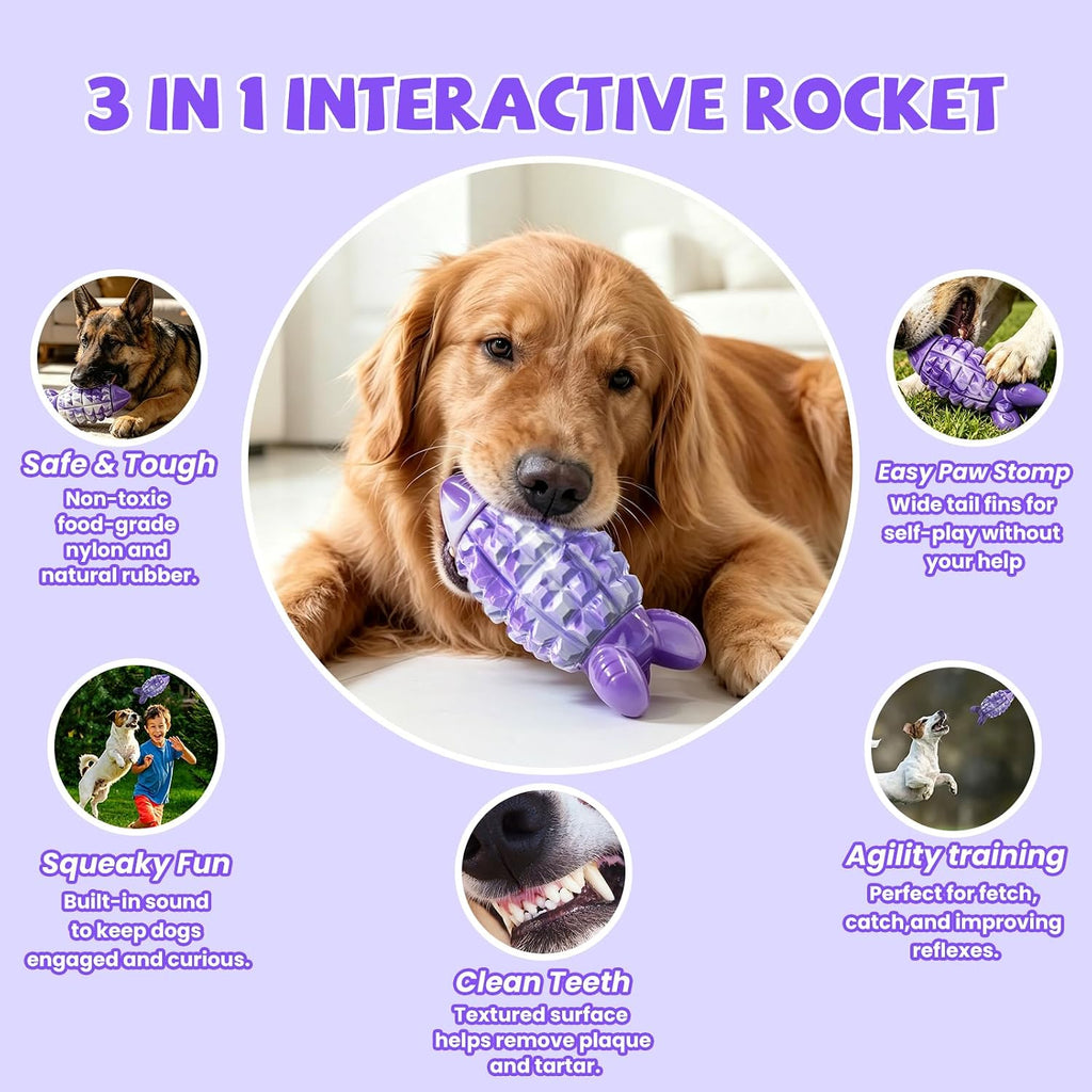 YINEYA Tough Dog Toys for Aggressive Chewers, Dog Chew Toys, Purple