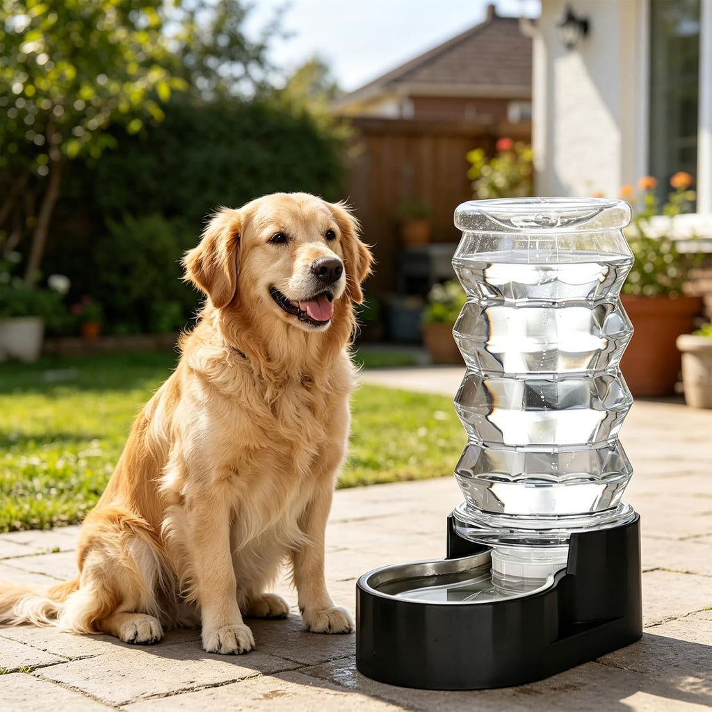 RIZZARI 8L Filtered Dog Water Dispenser: Stainless Steel Bowl for Pets