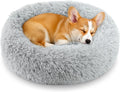 Calming Donut Dog and Cat Bed for Indoor Cats, Anti-Anxiety Round Fluffy Soft Washable Small Pet Bed for Puppy and Kitte