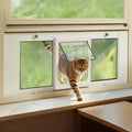 LIBBEPET Cat Door for Window, Adjustable Window Width 27"-32", Medium