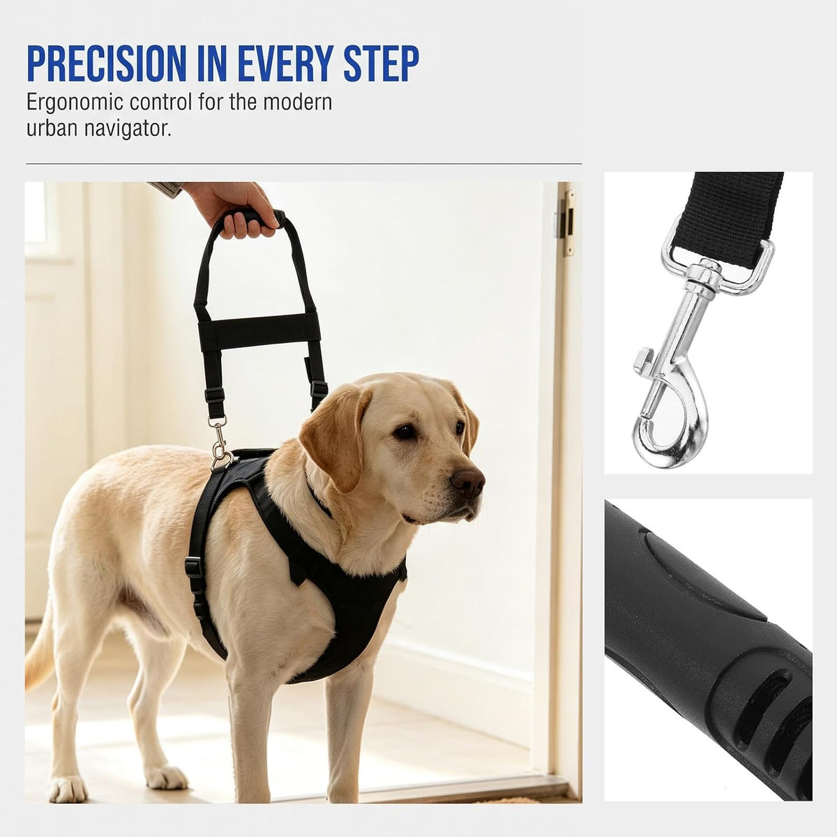 Bridge Handle for Harness, Service Dog Walking Handle with Non-Slip Grip