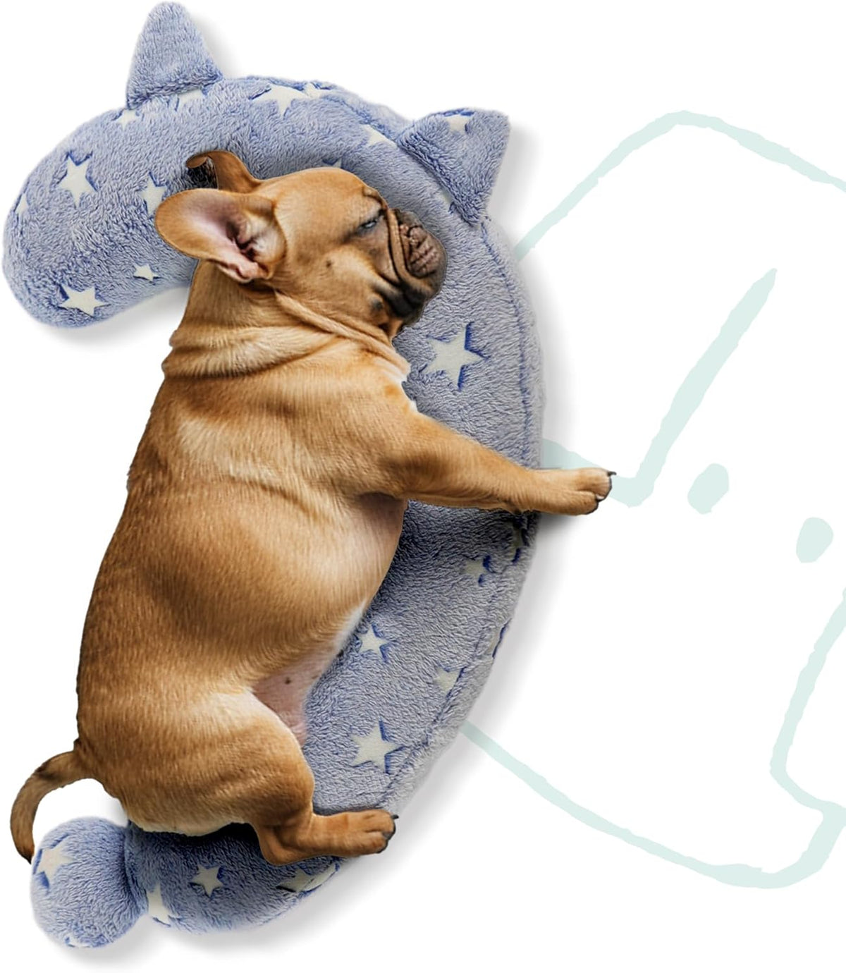Dog Calming Pillow, Glow in The Dark Dog Put Head on, Soft Question Mark Pillows for Dogs, Kids, Adults, Washable Dog Be