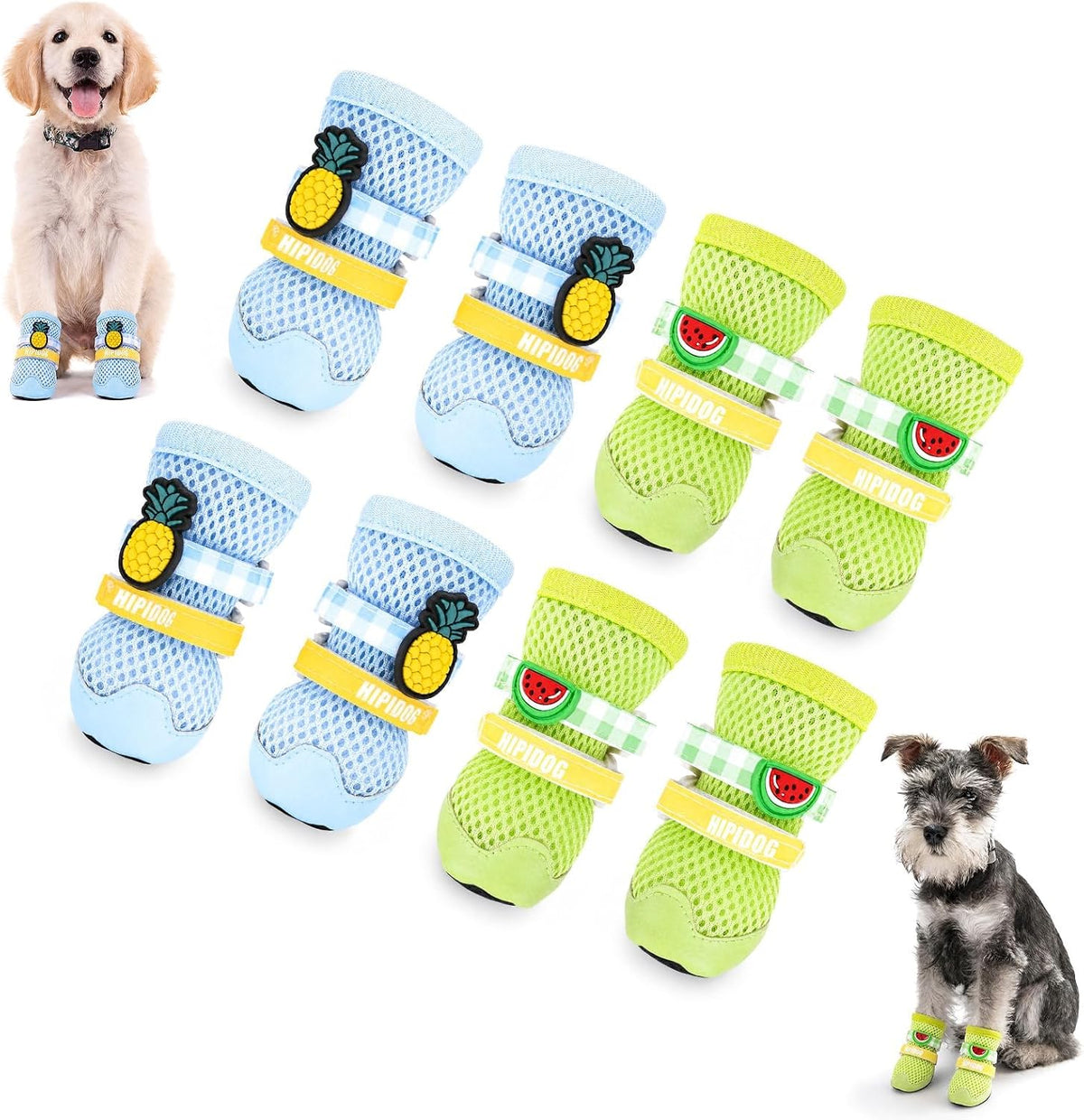 Dog Shoes for Small Medium Dogs 2 Sets Breathable Mesh Booties